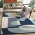 8' x 8' Arte Astratto Blue and Gray Hand Tufted Square Wool Area Throw Rug - IMAGE 2