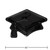Pack of 12 Black Mortarboard Graduation Cap Hat Shaped Disposable Plastic Party Banquet Dinner Plate Trays - IMAGE 2
