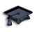 Pack of 12 Black Mortarboard Graduation Cap Hat Shaped Disposable Plastic Party Banquet Dinner Plate Trays - IMAGE 1