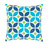 20" White, Apple Green and Blue Decorative Throw Pillow - Polyester Filler - IMAGE 1