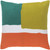 20" Turquoise Blue and Orange Contemporary Square Throw Pillow - Down Filler - IMAGE 1