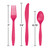 3-Piece Disposable Party Cutlery Sets - 7.5" - Magenta Pink - Club Pack of 288 - IMAGE 2