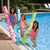 60" Pink and White Inflatable Star Graffiti Art Swimming Pool Fun Noodle - IMAGE 2