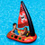 Inflatable Red Pirate Boat Swimming Pool Float with Jolly Roger Sail, 57-Inch - IMAGE 3