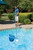 21" Blue and White Easy Skim Bi Directional Floating Swimming Pool Skimmer - IMAGE 4