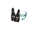 9.5" Black and Teal Blue Aqua Reef Diver Teen/Young Adult Pro Scuba Extra Small Snorkeling - IMAGE 1