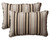 Set of 2 Black and Tan Brown Striped Rectangular Outdoor Corded Throw Pillows 18.5-Inch - IMAGE 1