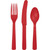 3-Piece Disposable Party Cutlery Sets - 7.5" - Classic Red - Club Pack of 216 - IMAGE 1