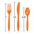 Club Pack of 288 Sunkissed Orange Premium Heavy-Duty Plastic Party Knives, Forks and Spoons 7.5" - IMAGE 2