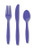 3-Piece Disposable Party Cutlery Sets - 7.5" - Club Pack of 288 - Purple - IMAGE 1