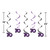 Club Pack of 30 Purple and Black 70 Dizzy Dangler Streamers Party Decorations 25" - IMAGE 2