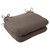 Set of 2 Solarium Brown Solid Outdoor Patio Rounded Seat Cushions 18.5" - IMAGE 1