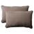 Set of 2 Solarium Brown Solid Outdoor Corded Rectangular Throw Pillows 24.5" - IMAGE 1