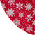 20" Red and White Glitter Snowflake Mini Christmas Tree Skirt - IMAGE 3