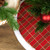 Plaid Glittered Mini Christmas Tree Skirt - Red and Gold - 20" - IMAGE 3