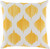22" Yellow and White Contemporary Geometric Square Throw Pillow - Down Filler - IMAGE 1