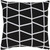 18" Trapezium Delight Black and Albino White Geometric Woven Decorative Throw Pillow - Down Filler - IMAGE 1