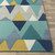 8' x 10' Blue and Green Triangles Hand Tufted Rectangular Area Throw Rug - IMAGE 5