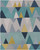8' x 10' Blue and Green Triangles Hand Tufted Rectangular Area Throw Rug - IMAGE 1