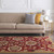 4' x 4' Octavia Maroon And Caramel Decorative Square Wool Area Throw Rug - IMAGE 2