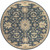 8' Blue and Beige Floral Pattern Hand-Tufted Round Wool Area Throw Rug - IMAGE 1