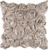 22" Taupe Brown Pleated Rose Square Throw Pillow - IMAGE 1