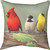 18" Gray and Red Cardinal Bird Outdoor Patio Square Throw Pillow - IMAGE 1