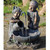 23.5" Black and Green Children with Umbrella Outdoor Patio Garden Water Fountain - IMAGE 2