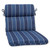 Striped Reversible Outdoor Patio Chair Cushion - 40.5" - Indigo and White - IMAGE 1