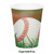 Baseball Disposable Paper Drinking Party Tumbler Cups - 9 oz. - Green and White - Club Pack of 96 - IMAGE 2