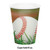 Club Pack of 96 Green and White Baseball Disposable Paper Drinking Party Tumbler Cups 9 oz. - IMAGE 2