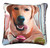 18" Brown and Blue Lab Labrador Outdoor Patio Square Throw Pillow - IMAGE 1