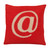 20" Crimson Red and Brown Contemporary Square Throw Pillow - IMAGE 1