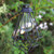 7" Black Geometric Solar Powered LED Outdoor Patio Metal Lantern - IMAGE 3