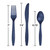 Club Pack of 288 Navy Blue Reusable Party Knives, Forks and Spoons 7.5" - IMAGE 2