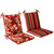 36.5" Red and Brown Tropical Striped Reversible Outdoor Patio Furniture Mid Back Chair Cushions - IMAGE 1