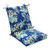 18" x 36.5" Blue and Green Reversible Outdoor Patio Corner Chair Cushion with Ties - IMAGE 1