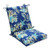 Reversible Outdoor Patio Chair Cushion with Ties - 36.5" - Blue and Green - IMAGE 1