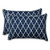 Set of 2 Moroccan Gate Navy Blue and White Rectangular Corded Throw Pillows 24.5" - IMAGE 1