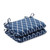 Set of 2 Moroccan Gate Navy Blue and White Seat Cushion 18.5" x 15.5" - IMAGE 1