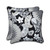Floral Outdoor Square Throw Pillows - 18.5" - Imperial Black and Gray - Set of 2 - IMAGE 1