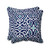 Damask Square Corded Throw Pillows - 18.5" - Marine Blue and White - Set of 2 - IMAGE 1