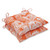 Set of 2 White and Orange Coral Paisley Seat Cushion 19” - IMAGE 1