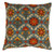 Floral Medallion Square Throw Pillow - 23" -  Blue and Orange - IMAGE 1
