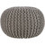 20" x 14" Hermosa Charcoal Gray Hand Crafted Cotton Round Pouf Ottoman - IMAGE 3