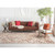 4' x 4' Fair Enoki Carnelian Red and Desert Sand Square Wool Area Throw Rug - IMAGE 2