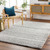 5.3’ x 7.6’ Natural Illusions Warm Gray and Porcelain White Striped Area Throw Rug - IMAGE 2