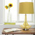 25.5" Contemporary Glass Table Lamp with Yellow Satin Modified Bell Shade - IMAGE 2