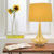 25.5" Contemporary Glass Table Lamp with Yellow Satin Modified Bell Shade - IMAGE 3