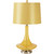 25.5" Contemporary Glass Table Lamp with Yellow Satin Modified Bell Shade - IMAGE 1